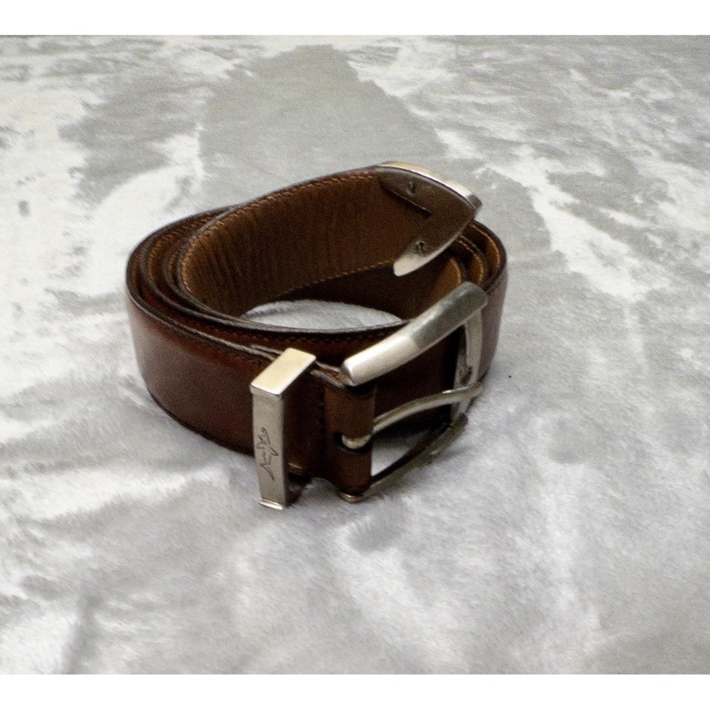 Greg Norman Brown Leather Golf Belt Mens Size 36